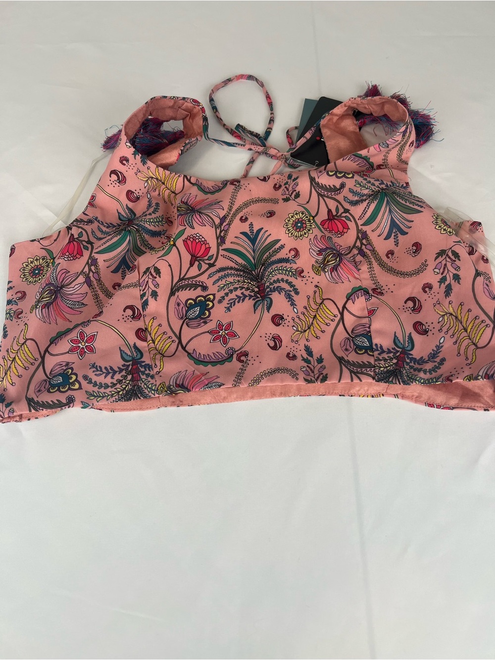 Payal Singhal for indya L Floral Print Tassel Halter Pink